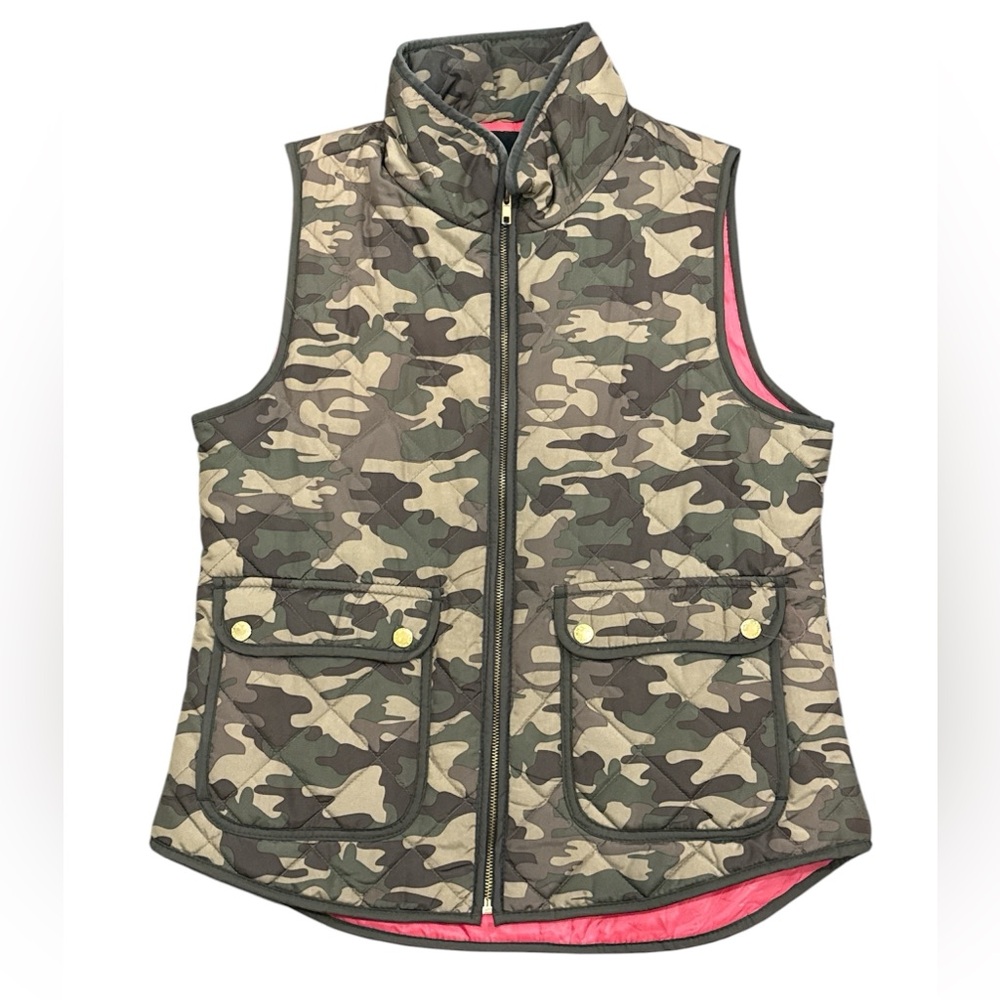 Cynthia Rowley Camo Vest Women’s Size Large Front Pockets Full Zip Outdoors